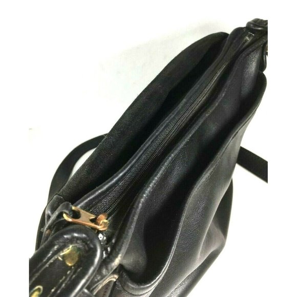 Coach Fletcher 4150 Vintage Black Soft Leather Flap Shoulder Bag - Picture 4 of 12